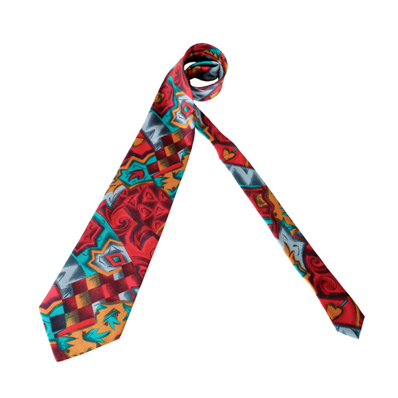 VTG Missoni Italy Silk Cubism Floral Bird Tie Retro Artsy Wedding Luxury Boho - Picture 8 of 14